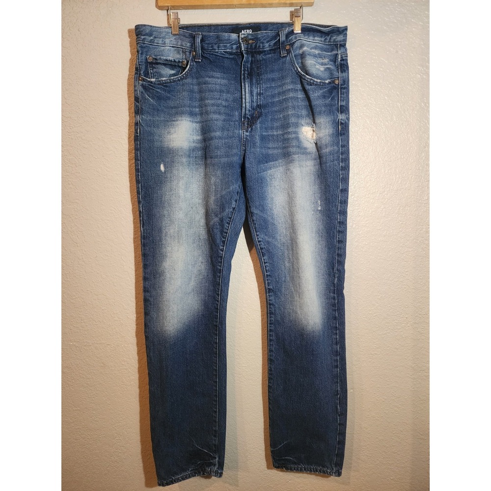 Aeropostle Aero Men's Denim Dad Jean, Size  36x34, Dark Wash, Relaxed Fit